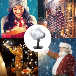 Χριστουγεννιάτικος Προβολέας Laser Ρεύματος Νιφάδες Χιονόπτωση IP44 Εξωτερικού Χώρου με Τηλεχειριστήριο