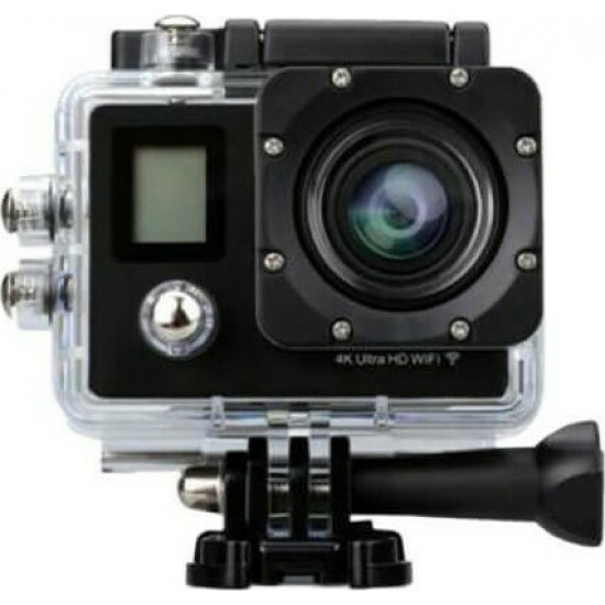 Action Camera 4K Ultra HD Υποβρύχια (με Θήκη) με WiFi Μαύρη με Οθόνη 2 - Andowl QY-70K