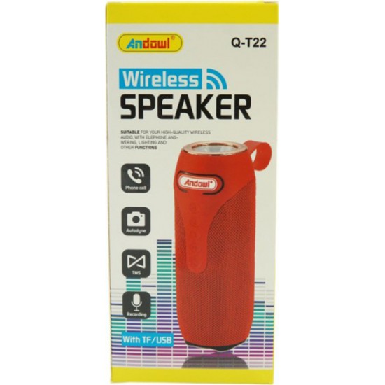 Ηχείο Bluetooth 10W Andowl Q-T22 (ΚΌΚΚΙΝΟ)