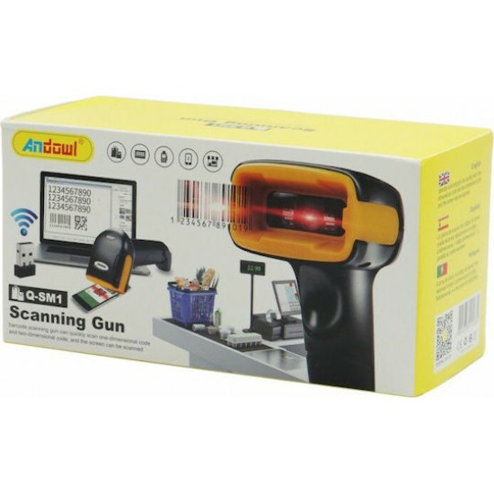 Andowl Scanner Χειρός Ασύρματο με Δυνατότητα Ανάγνωσης 1D Barcodes Q-SM1
