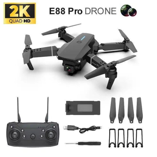 E88 Pro RC Smart Drone 2K Camera BLACK