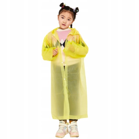 Παιδικό Αδιάβροχο Αντιανεμικό Παλτό με Κουκούλα Κίτρινο oem