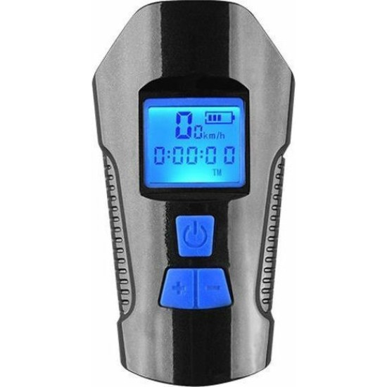 LED Φωτισμός Πορείας Ποδηλάτου 300LM, Κόρνα & Ταχύμετρο OEM FY-317 – Μαύρο, Μπλε