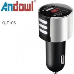 Πομπός Fm transmitter, bluetooth, MP3 και φορτιστής Andowl Q-T105 μαύρο