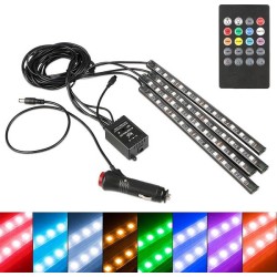 Εσωτερικός Φωτισμός Αυτοκινήτου με 12 Led & Τηλεχειριστήριο 4τμχ DRW-035012