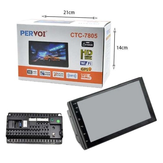 Pervoi Ηχοσύστημα Αυτοκινήτου 2DIN (Bluetooth/USB/AUX/GPS) με Οθόνη Αφής 7" CTC-7805