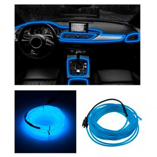 LED Ταινία Αυτοκινήτου Car Cold Light Line 5m Blue