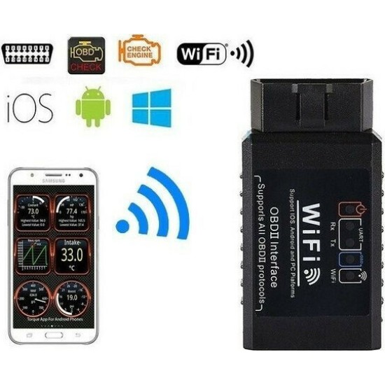 Wifi OBD-II Scanner - Ασύρματο Διαγνωστικό Βλαβών Αυτοκινήτου για Ios, Android +& Η/Υ ELM 327 Wifi OBD-II Scanner - Ασύρματο Διαγνωστικό Βλαβών Αυτοκινήτου για Ios, Android +& Η/Υ ELM 327