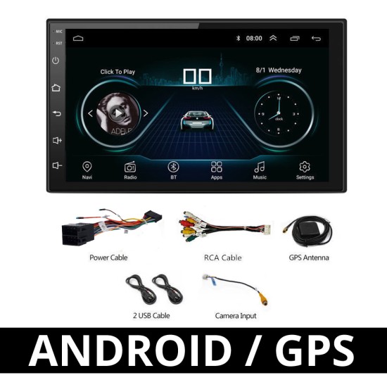 Multimedia 2 din 7" Αυτοκινήτου με Λογισμικό Android με Τηλεχειριστήριο - OEM 8708