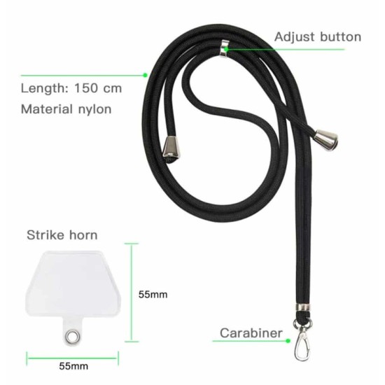 Universal Lanyard Λουράκι Λαιμού για Κινητά Λευκό