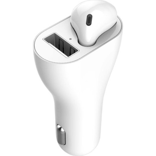 Φορτιστής Αυτοκινήτου Λευκός RV1 MP3 με μία Θύρα USB και Ακουστικά Bluetooth Φορτιστής Αυτοκινήτου Λευκός RV1 MP3 με μία Θύρα USB και Ακουστικά Bluetooth