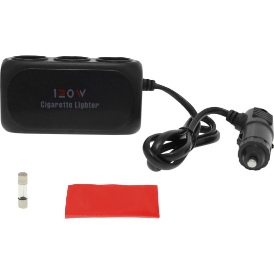 Πολύπριζο αναπτήρα αυτοκινήτου/φορτηγού 12/24V με 3 παροχές και 2 θύρες USB μαύρο WT-D23