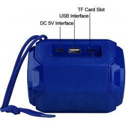 T&G TG162 LED Stereo Portable Bluetooth Speaker with Subwoofer - Blue