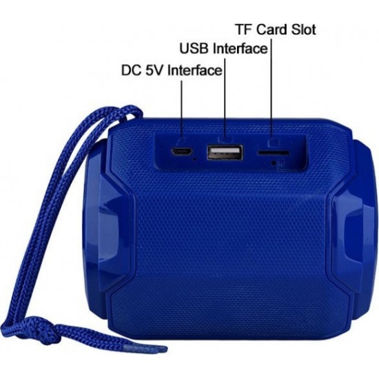 T&G TG162 LED Stereo Portable Bluetooth Speaker with Subwoofer - Blue