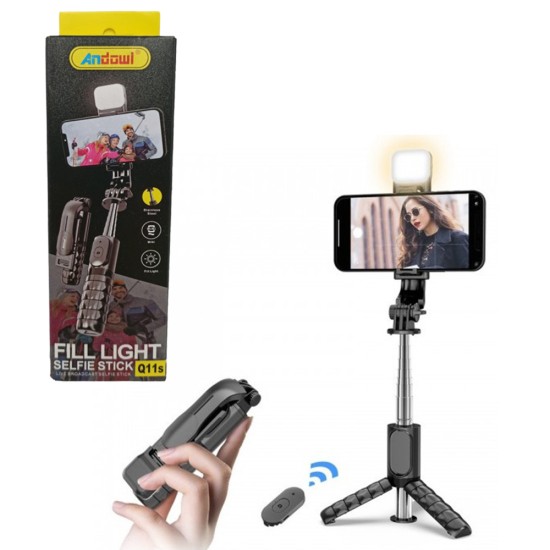 Andowl Q11S Selfie Stick με Τηλεχειριστήριο Μαύρο