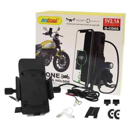 Q-CD66 Βάση Κινητού Μοτοσυκλέτας με Ρυθμιζόμενο Βραχίονα για το Τιμόνι