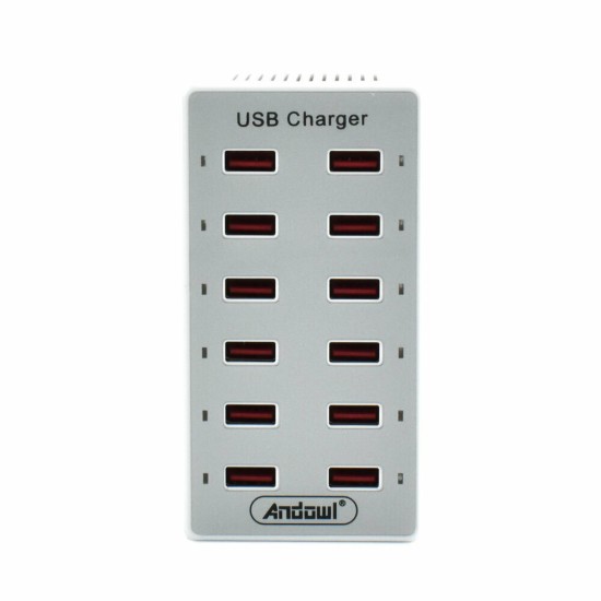 Andowl Βάση Φόρτισης με 12 Θύρες USB-A σε Λευκό χρώμα (Q-CD12P)
