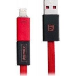 Remax Flat USB to Lightning / micro USB Cable Κόκκινο 1m (Shadow)