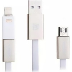Remax Flat USB to Lightning / micro USB Cable Λευκό 1m (Shadow)
