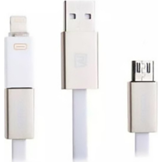 Remax Flat USB to Lightning / micro USB Cable Λευκό 1m (Shadow)