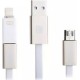 Remax Flat USB to Lightning / micro USB Cable Λευκό 1m (Shadow)