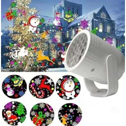  Χριστουγεννιάτικος Προβολέας RGB Με 16 Χριστουγεννιάτικα Μοτίβα Andowl Q-RG22 Λευκό