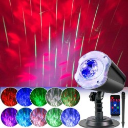  Χριστουγεννιάτικος προβολέας προτζέκτορας LED με εφέ βροχή μετεωριτών & τηλεχειριστήριο