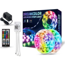 Ταινία LED Τροφοδοσίας 12V RGB Μήκους 5m Σετ με Τηλεχειριστήριο και Τροφοδοτικό Τύπου SMD5050