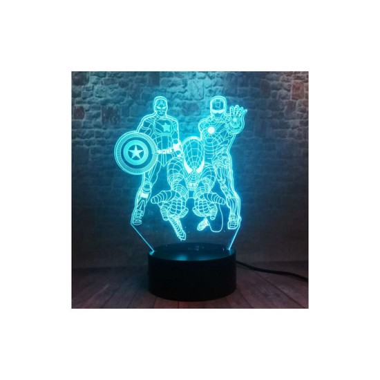 Διακοσμητικό Τρισδιάστατο 3D LED Φωτιστικό Ήρωες
