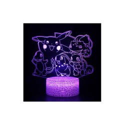 Διακοσμητικό Τρισδιάστατο 3D LED Φωτιστικό Pikachu