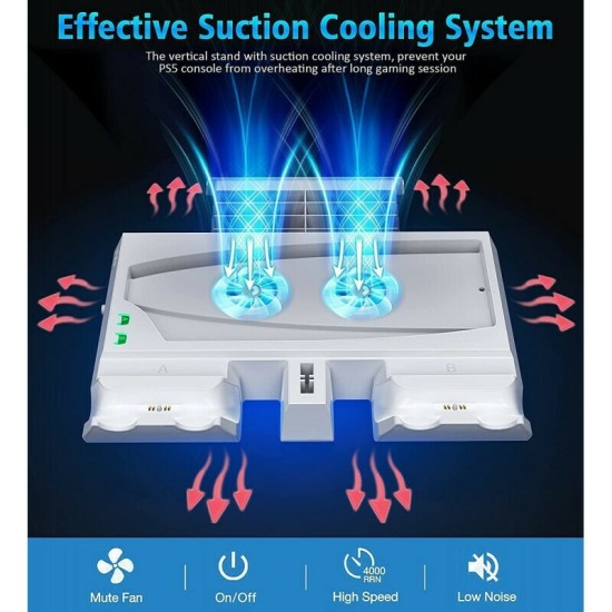 Βάση για PS5 (Fan Cooler-Controller Charging-Headset Stand-Games Storage) Λευκό Βάση για PS5 (Fan Cooler-Controller Charging-Headset Stand-Games Storage) Λευκό