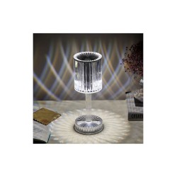 LED Επαναφορτιζόμενο RGB Επιτραπέζιο Φωτιστικό Crystal Lamp με Τηλεχειριστήριο RZ-120 Διάφανο