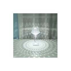 LED Επαναφορτιζόμενο RGB Επιτραπέζιο Φωτιστικό Crystal Lamp με Τηλεχειριστήριο RZ-122 Διάφανο