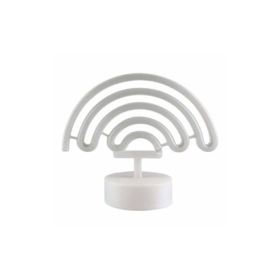 Ουράνιο Τόξο Επιτραπέζιο Διακοσμητικό Φωτιστικό με Φωτισμό RGB LED Μπαταρίας σε Λευκό Χρώμα