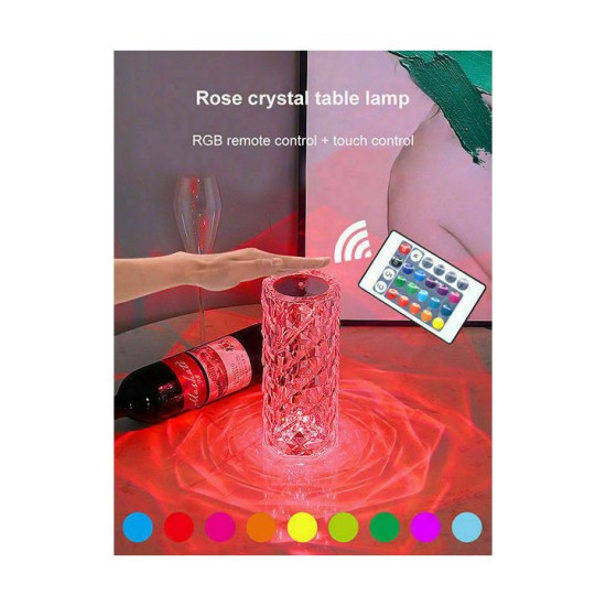 Arrango Επιτραπέζιο Διακοσμητικό Φωτιστικό με Φωτισμό RGB LED με Τηλεχειριστήριο και Αισθητήρα Κίνησης Διάφανο
