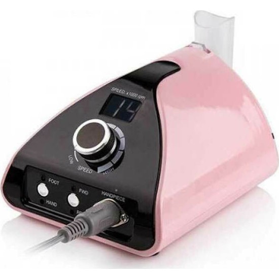 ZS-711 Τροχός Νυχιών Ρεύματος 35000rpm με Πεντάλ σε Ροζ Χρώμα 65W