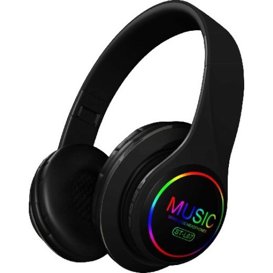 ST-L67 Ασύρματα Bluetooth Over Ear Ακουστικά με 12 ώρες Λειτουργίας Μαύρα
