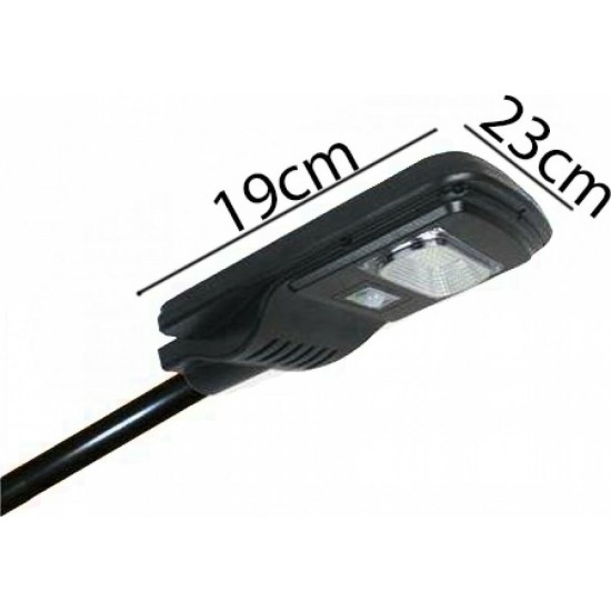 Στεγανό Ηλιακό Φωτιστικό Δρόμου IP65 με Ανιχνευτή Κίνησης, Αισθητήρα Φωτός και Τηλεχειριστήριο και Ψυχρό Λευκό Φως σε Γκρι Χρώμα JD-1920A