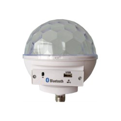 Crystal Magic Ball Light Bluetooth Bluetooth Διακοσμητικό Φωτιστικό Party Light LED MP3 Player/microSD/USB σε Λευκό Χρώμα