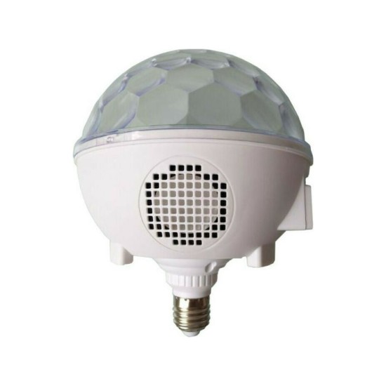 Crystal Magic Ball Light Bluetooth Bluetooth Διακοσμητικό Φωτιστικό Party Light LED MP3 Player/microSD/USB σε Λευκό Χρώμα