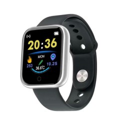 D20 Smartwatch με Παλμογράφο (Ασημί)