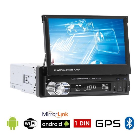 9601A2 Ηχοσύστημα Αυτοκινήτου Universal 1DIN (Bluetooth/USB/AUX/WiFi/GPS) με Οθόνη Αφής 7" & Αποσπώμενη Πρόσοψη