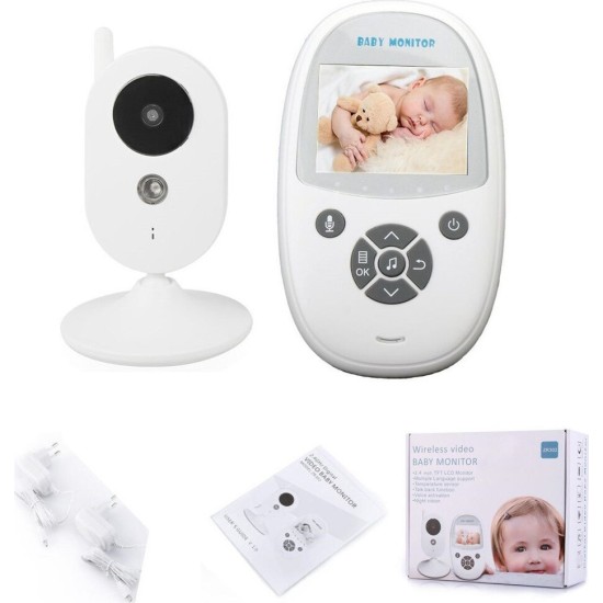 Ενδοεπικοινωνία Μωρού Με Κάμερα & Ήχο "ZR302" με Νανουρίσματα & Μελωδίες, Μέτρηση Θερμοκρασίας και Αμφίδρομη Επικοινωνία 2.4" 2τμχ