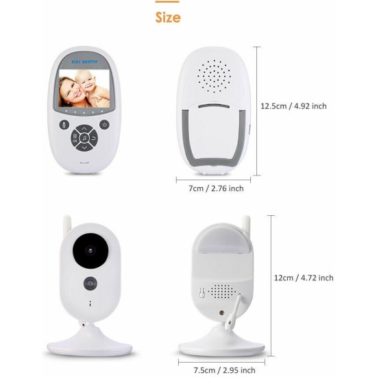 Ενδοεπικοινωνία Μωρού Με Κάμερα & Ήχο "ZR302" με Νανουρίσματα & Μελωδίες, Μέτρηση Θερμοκρασίας και Αμφίδρομη Επικοινωνία 2.4" 2τμχ