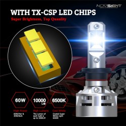NovSight Λάμπες Αυτοκινήτου H7 LED 6500K Ψυχρό Λευκό 12-24V 60W 2τμχ