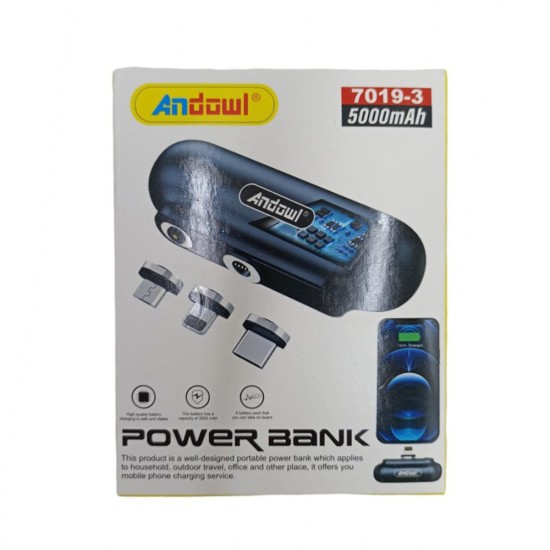 Andowl Mini 7019-3 Power Bank 5000mAh Μαύρο Andowl Mini 7019-3 Power Bank 5000mAh Μαύρο