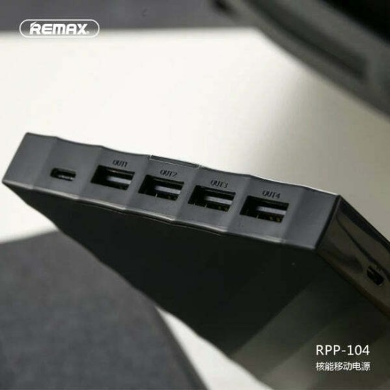 Remax RPP-104 Power Bank 20000mAh με 4 Θύρες USB-A Μαύρο