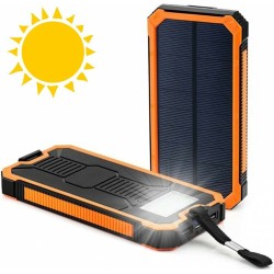  Heavy Duty Ηλιακό Powerbank & Φακός LED -  με Ηλιακό Πάνελ Υψηλής Ισχύος 2A - Solar Power Bank Battery Charger