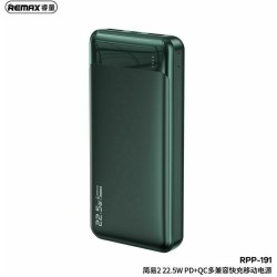 Remax RPP-191 Jany II Power Bank 20000mAh 22.5W με 2 Θύρες USB-A και Θύρα USB-C Power Delivery Πράσινο