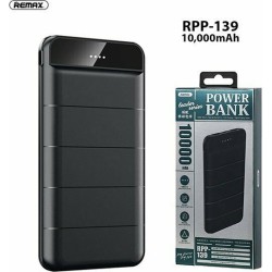 Remax RPP-139 Power Bank 10000mAh με 2 Θύρες USB-A Μαύρο